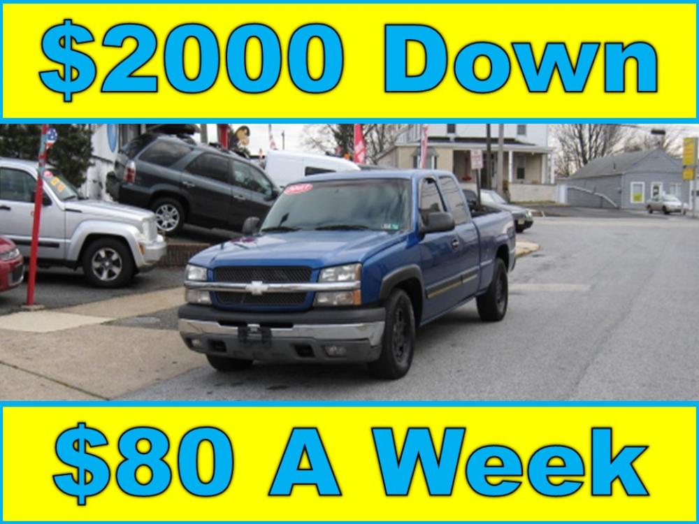 2003 Blue /Gray Chevrolet Silverado 1500 EXT Cab (2GCEC19VX31) with an 4.8L V8 OHV 16V engine, 4-Speed Automatic Overdrive transmission, located at 577 Chester Pike, Prospect Park, PA, 19076, (610) 237-1015, 39.886154, -75.302338 - Photo #0