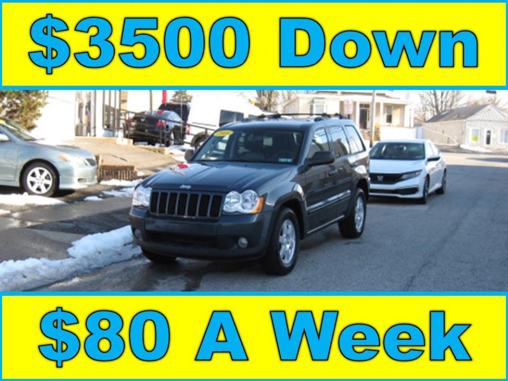 2008 Blue /Gray Jeep Grand Cherokee Laredo 4WD (1J8GR48K38C) with an 3.7L V6 SOHC 12V engine, 5-Speed Automatic Overdrive transmission, located at 577 Chester Pike, Prospect Park, PA, 19076, (610) 237-1015, 39.886154, -75.302338 - Photo #0