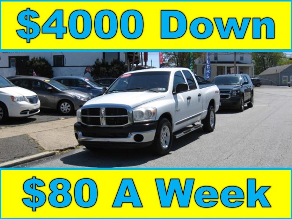 2008 White /Gray Dodge Ram 1500 SLT Crew Cab (1D7HA18N28S) with an 4.7L V8 SOHC 16V engine, Autoamtic transmission, located at 577 Chester Pike, Prospect Park, PA, 19076, (610) 237-1015, 39.886154, -75.302338 - Photo #0
