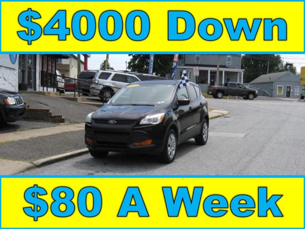 2013 Black /Gray Ford Escape S FWD (1FMCU0F70DU) with an 2.5L L4 DOHC 16V engine, 6-Speed Automatic transmission, located at 577 Chester Pike, Prospect Park, PA, 19076, (610) 237-1015, 39.886154, -75.302338 - Photo #0