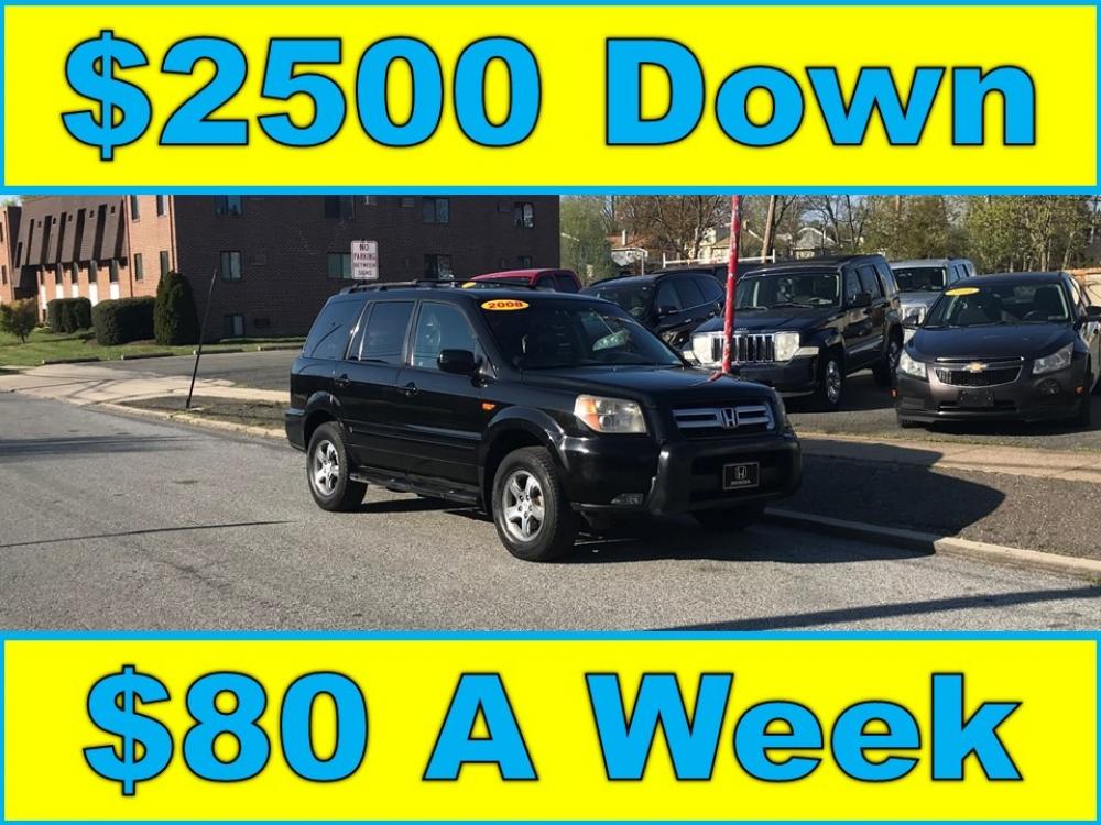 2008 Black /Gray Honda Pilot EX-L 4WD w/ DVD (5FNYF18678B) with an 3.5L V6 SOHC 24V engine, 5-Speed Automatic Overdrive transmission, located at 577 Chester Pike, Prospect Park, PA, 19076, (610) 237-1015, 39.886154, -75.302338 - Photo #0