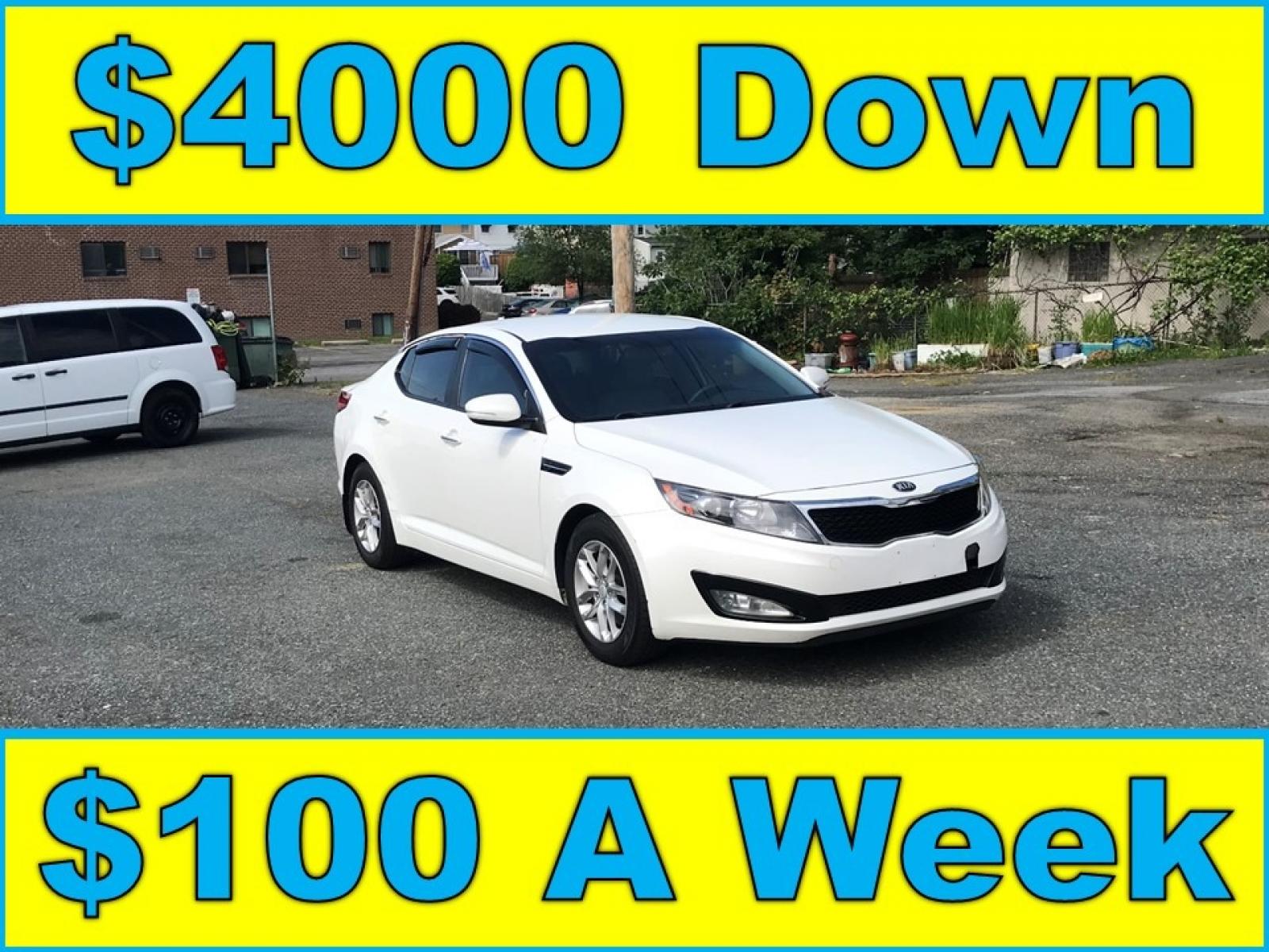 2013 White /Gray Kia Optima LX (KNAGM4A77D5) with an 2.4L L4 DOHC 16V engine, Automatic transmission, located at 577 Chester Pike, Prospect Park, PA, 19076, (610) 237-1015, 39.886154, -75.302338 - 13 Kia Optima LX: Only 128k miles, backup camera, SUPER clean, runs LIKE NEW! This vehicle comes inspected and has been given a bumper to bumper safety check. It is very clean, reliable, and well maintained. We offer a unique pay plan that is known for being the easiest and fastest financing opti - Photo #0