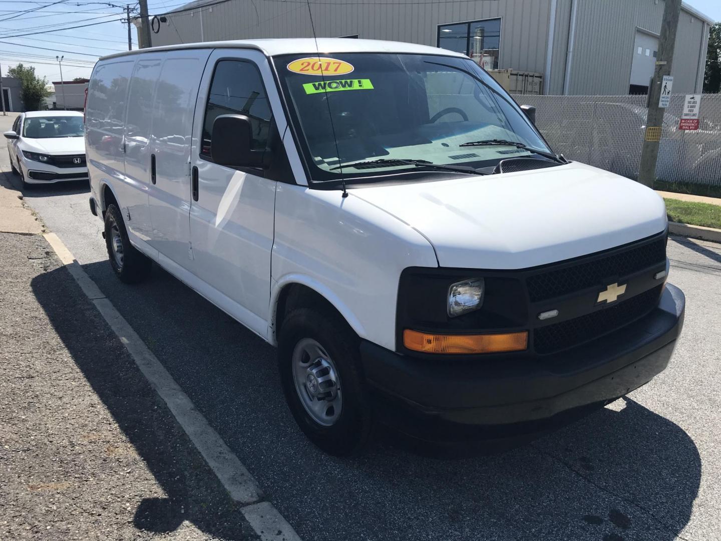 2017 White /Gray Chevrolet Express 2500 Cargo (1GCWGAFF2H1) with an 4.8L V8 FFV engine, 6A transmission, located at 577 Chester Pike, Prospect Park, PA, 19076, (610) 237-1015, 39.886154, -75.302338 - 17 Chevy Express 2500 Cargo Van: power locks and windows, partition, new PA inspection, FLEET SERVICED VAN, runs LIKE NEW! This vehicle comes inspected and has been given a bumper to bumper safety check. It is very clean, reliable, and well maintained. We offer a unique pay plan that is known for - Photo#3