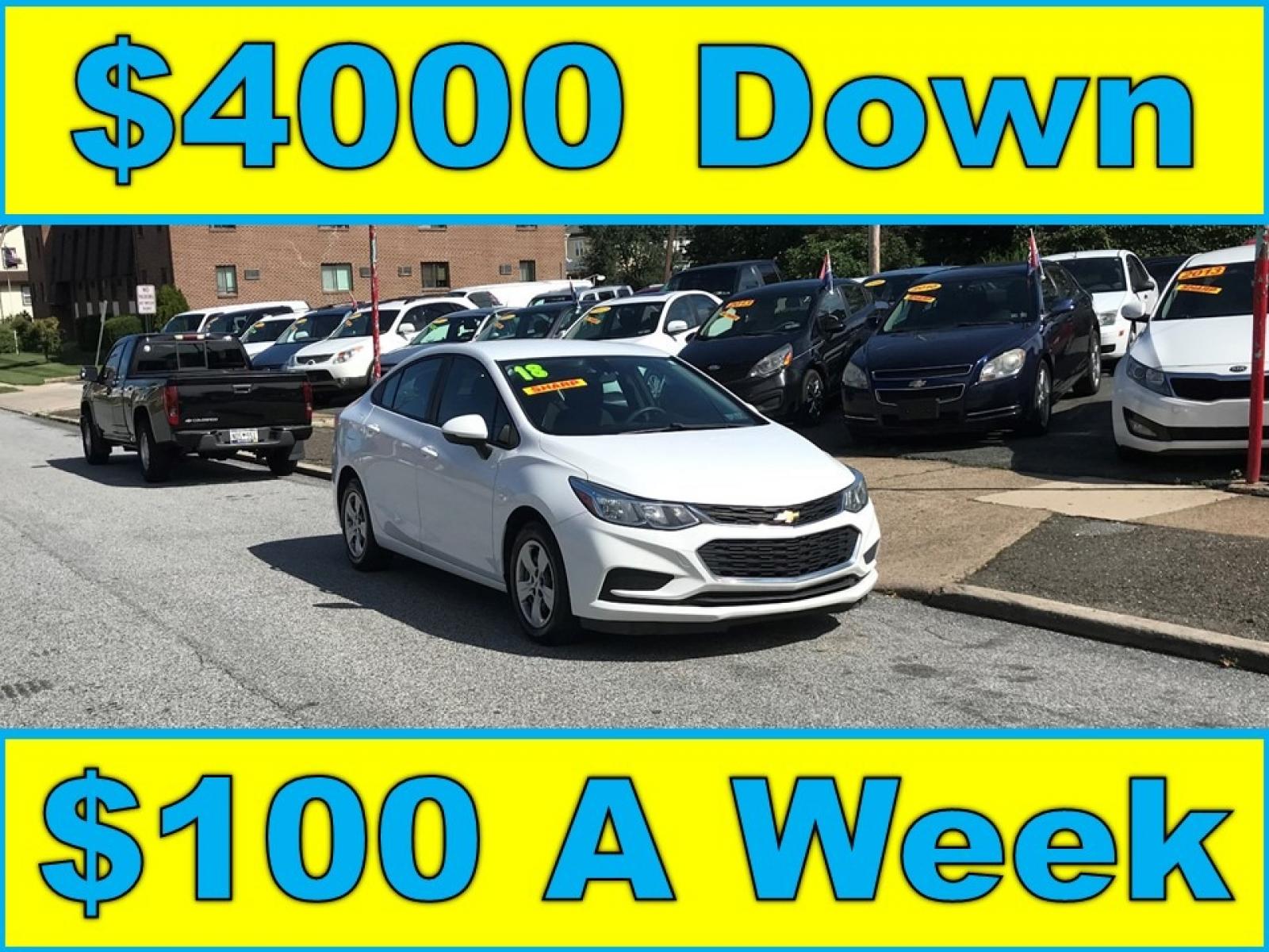 2018 White /Black Chevrolet Cruze LS Auto (1G1BC5SM1J7) with an 1.4L L4 DOHC 16V TURBO engine, 6A transmission, located at 577 Chester Pike, Prospect Park, PA, 19076, (610) 237-1015, 39.886154, -75.302338 - 18 Chevy Cruze LS: Backup camera, 8/24 PA inspection, great on gas, looks and runs LIKE NEW! This vehicle comes inspected and has been given a bumper to bumper safety check. It is very clean, reliable, and well maintained. We offer a unique pay plan that is known for being the easiest and fastest - Photo #0