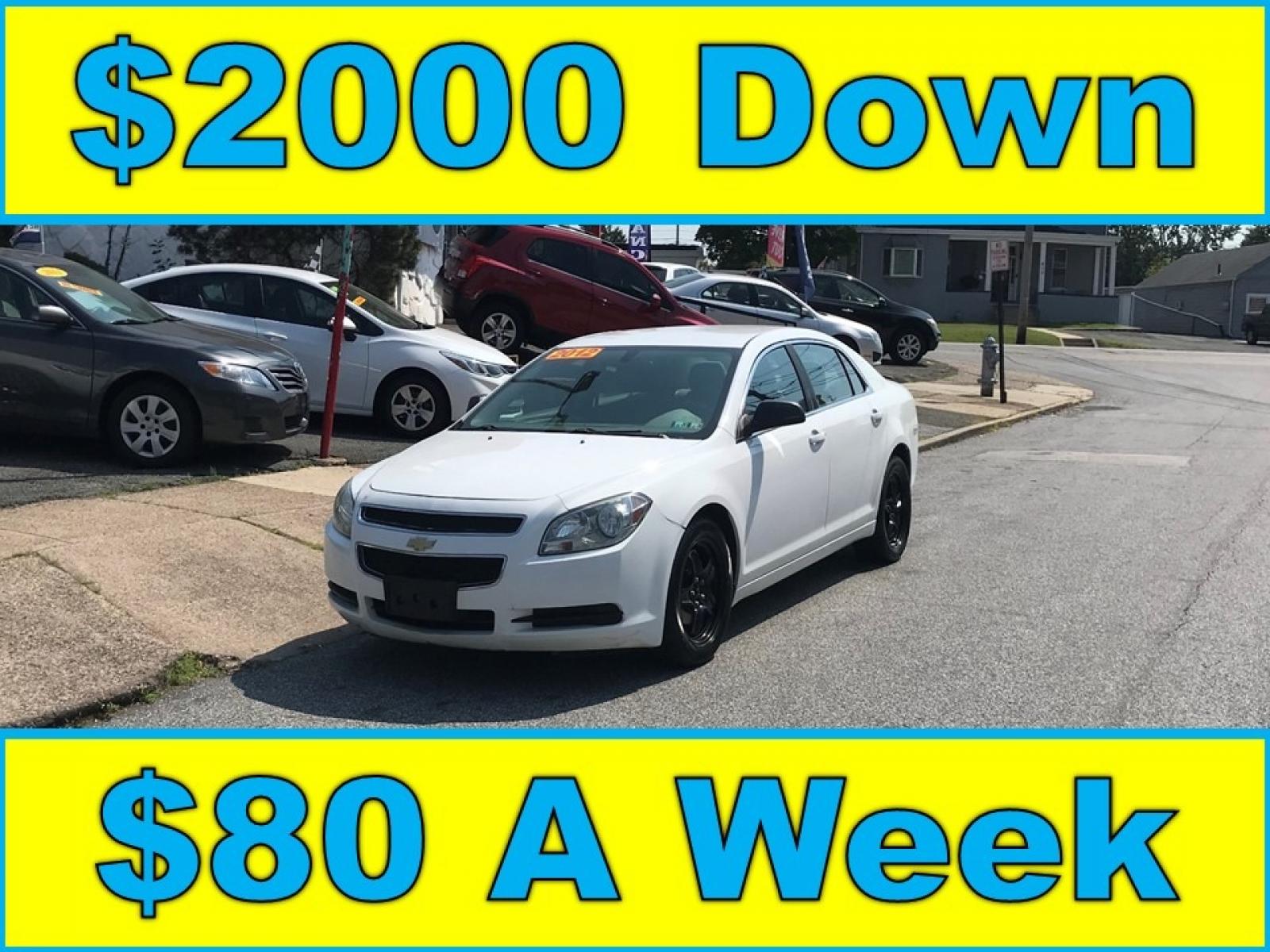 2012 White /Tan Chevrolet Malibu (1G1ZA5EU7CF) with an 2.4L L4 DOHC 16V FFV engine, 6-Speed Automatic transmission, located at 577 Chester Pike, Prospect Park, PA, 19076, (610) 237-1015, 39.886154, -75.302338 - Photo #0