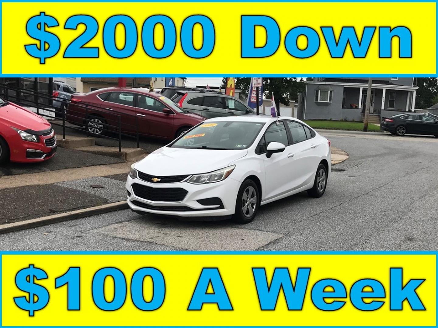 2018 White /Gray Chevrolet Cruze LS Auto (1G1BC5SM9J7) with an 1.4L L4 DOHC 16V TURBO engine, 6A transmission, located at 577 Chester Pike, Prospect Park, PA, 19076, (610) 237-1015, 39.886154, -75.302338 - 18 Chevy Cruze: Backup camera, great on gas, SUPER clean, runs LIKE NEW! This vehicle comes inspected and has been given a bumper to bumper safety check. It is very clean, reliable, and well maintained. We offer a unique pay plan that is known for being the easiest and fastest financing option in - Photo#0