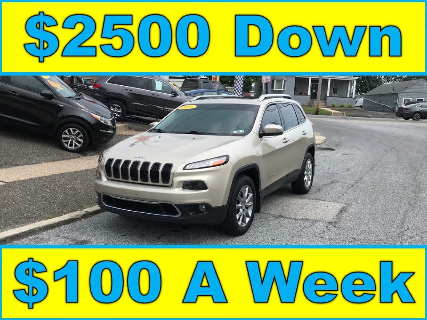 2015 Gold /Black Jeep Cherokee Limited (1C4PJMDS5FW) with an 3.2 V6 engine, Automatic transmission, located at 577 Chester Pike, Prospect Park, PA, 19076, (610) 237-1015, 39.886154, -75.302338 - 2015 Jeep Cherokee LIMITED Navigation System • Sunroof. Example Financing: • $2,500 Down • $100 Weekly • $200 Bi-Weekly We finance our own vehicles. We do not obtain or review traditional consumer credit reports. Financing decisions are based on verified income, ability to repay, and o- Photo#0