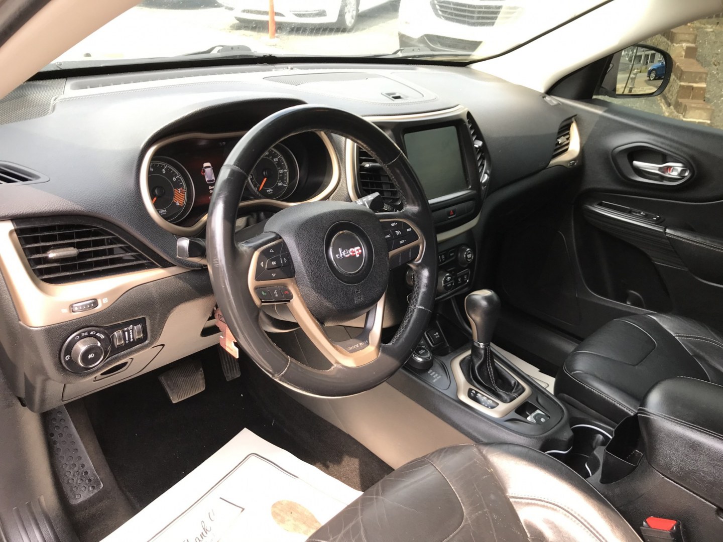 2015 Gold /Black Jeep Cherokee Limited (1C4PJMDS5FW) with an 3.2 V6 engine, Automatic transmission, located at 577 Chester Pike, Prospect Park, PA, 19076, (610) 237-1015, 39.886154, -75.302338 - 2015 Jeep Cherokee LIMITED Navigation System • Sunroof. Example Financing: • $2,500 Down • $100 Weekly • $200 Bi-Weekly We finance our own vehicles. We do not obtain or review traditional consumer credit reports. Financing decisions are based on verified income, ability to repay, and o- Photo#11