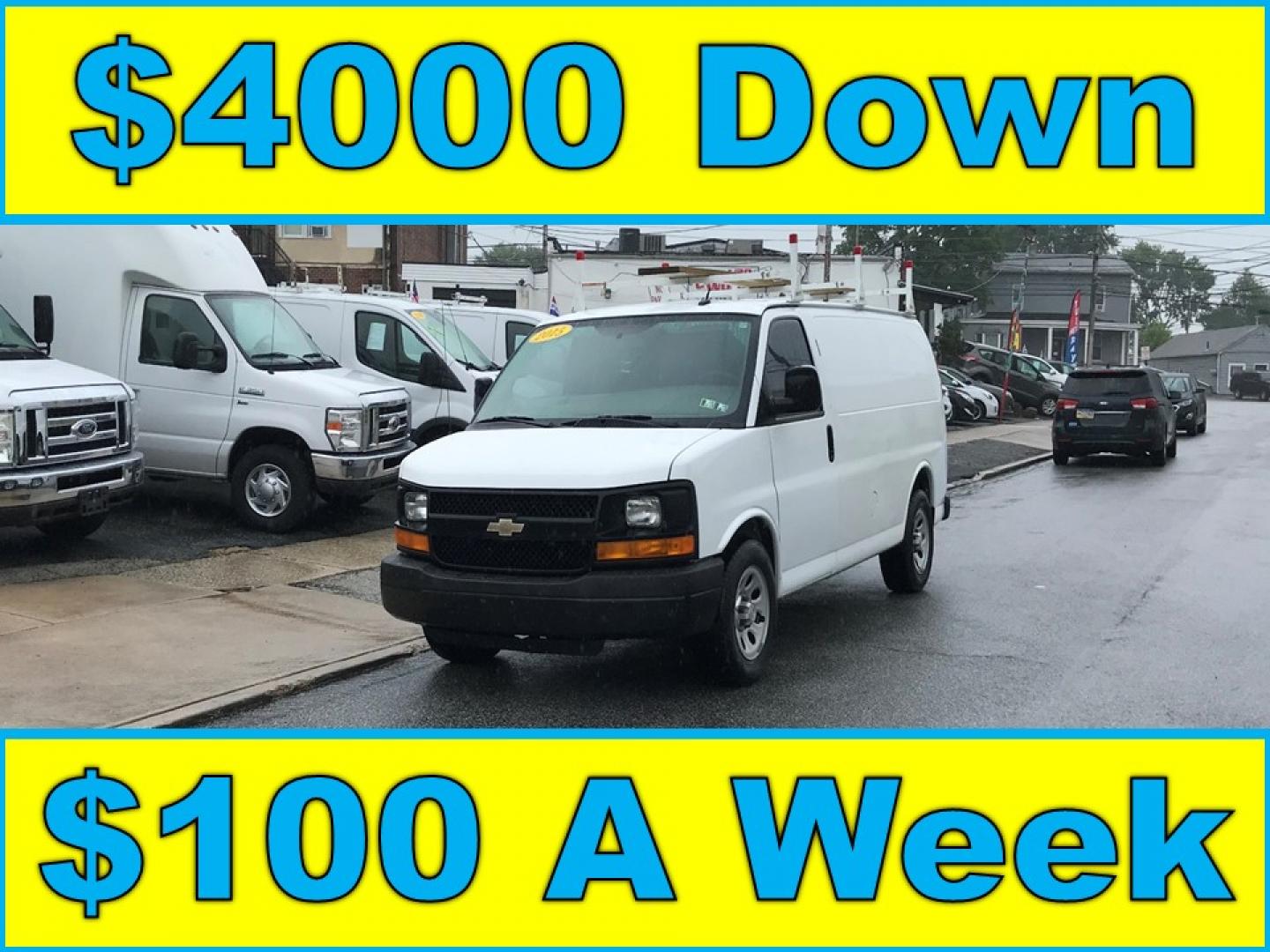 2013 White /Gray Chevrolet Express 1500 (1GCSGAFX2D1) with an 4.3 V6 engine, Automatic transmission, located at 577 Chester Pike, Prospect Park, PA, 19076, (610) 237-1015, 39.886154, -75.302338 - Photo#0