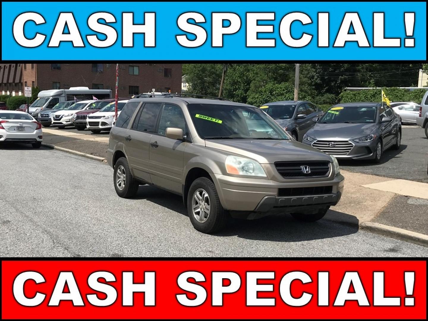 2003 Gold /Tan Honda Pilot EXL (2HKYF18553H) with an 3.5 V6 engine, Automatic transmission, located at 577 Chester Pike, Prospect Park, PA, 19076, (610) 237-1015, 39.886154, -75.302338 - 2003 Honda Pilot EXL: 3rd row seating, 4x4, SUPER CLEAN, runs LIKE NEW! *Vehicle sold as-is* - Photo#0