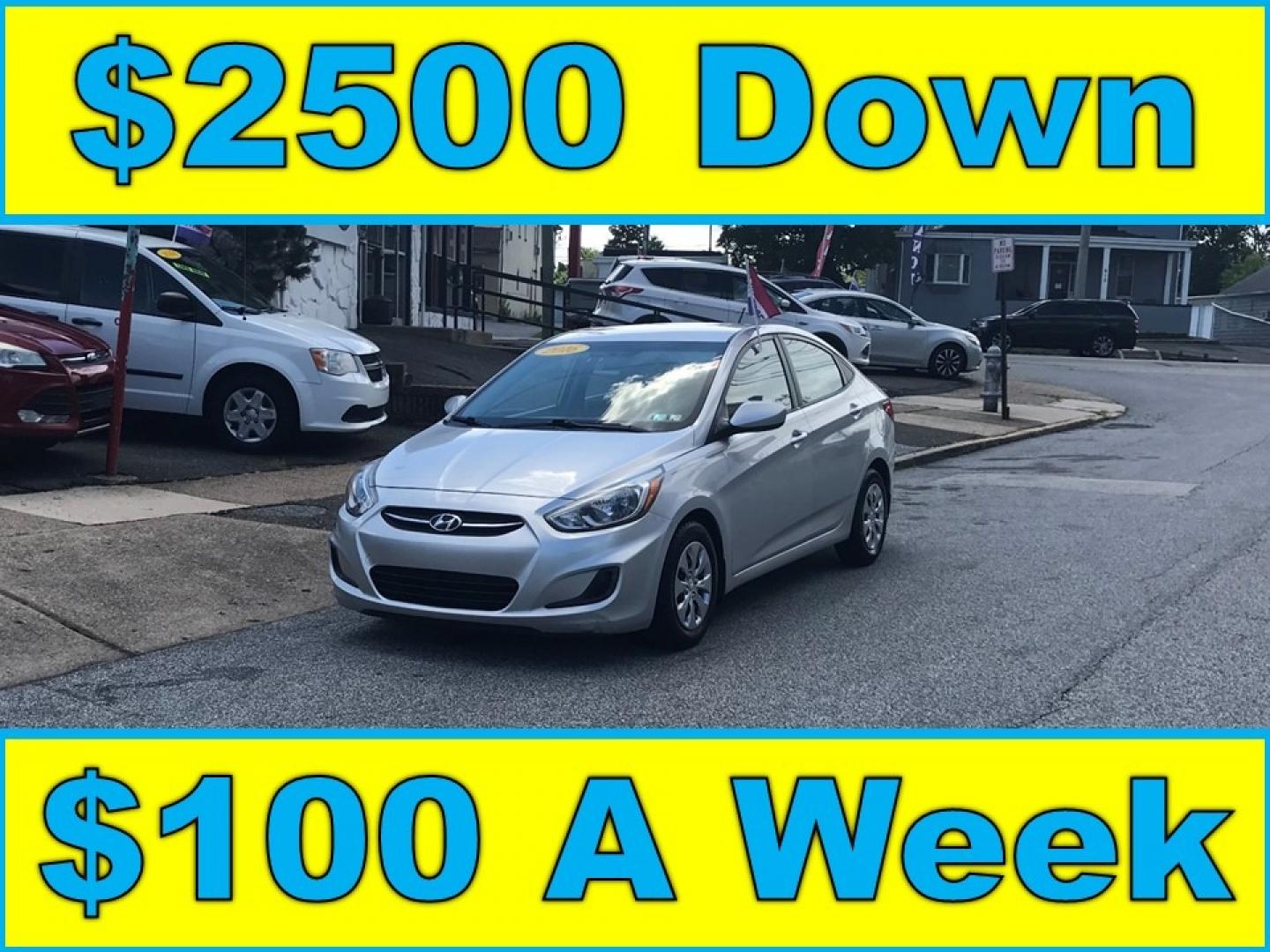 2016 Silver /Gray Hyundai Accent SE (KMHCT4AE2GU) with an 1.6 V4 engine, Automatic transmission, located at 577 Chester Pike, Prospect Park, PA, 19076, (610) 237-1015, 39.886154, -75.302338 - 2016 Hyundai Accent SE: Only 102k miles, great on gas, new PA inspection, runs LIKE NEW! This vehicle comes inspected and has been given a bumper to bumper safety check. It is very clean, reliable, and well maintained. We offer a unique pay plan that is known for being the easiest and fastest fin - Photo#0