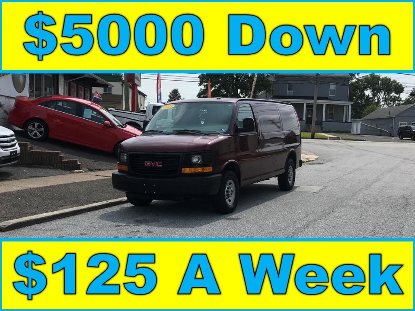 2014 Maroon /Gray GMC Savana 3500 (1GTZ7TCA0E1) with an 4.8 V8 engine, Automatic transmission, located at 577 Chester Pike, Prospect Park, PA, 19076, (610) 237-1015, 39.886154, -75.302338 - 2014 GMC Savana 3500 Cargo Van: partition with door, new PA inspection, power locks and windows, runs LIKE NEW! This vehicle comes inspected and has been given a bumper to bumper safety check. It is very clean, reliable, and well maintained. We offer a unique pay plan that is known for being the - Photo#0
