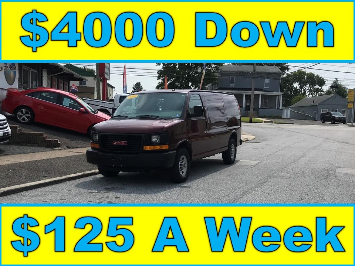 2014 Maroon /Gray GMC Savana 3500 (1GTZ7TCA0E1) with an 4.8 V8 engine, Automatic transmission, located at 577 Chester Pike, Prospect Park, PA, 19076, (610) 237-1015, 39.886154, -75.302338 - 2014 GMC Savana 3500 Cargo Van: partition with door, new PA inspection, power locks and windows, runs LIKE NEW! This vehicle comes inspected and has been given a bumper to bumper safety check. It is very clean, reliable, and well maintained. We offer a unique pay plan that is known for being the - Photo#0