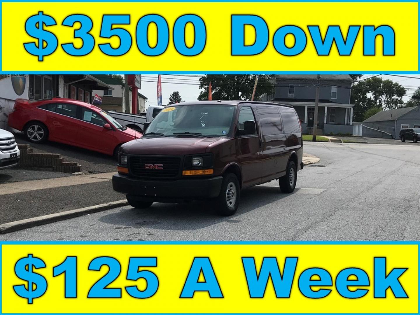 2014 Maroon /Gray GMC Savana 3500 (1GTZ7TCA0E1) with an 4.8 V8 engine, Automatic transmission, located at 577 Chester Pike, Prospect Park, PA, 19076, (610) 237-1015, 39.886154, -75.302338 - 2014 GMC Savana 3500 Cargo Van: partition with door, new PA inspection, power locks and windows, runs LIKE NEW! This vehicle comes inspected and has been given a bumper to bumper safety check. It is very clean, reliable, and well maintained. We offer a unique pay plan that is known for being the - Photo#0