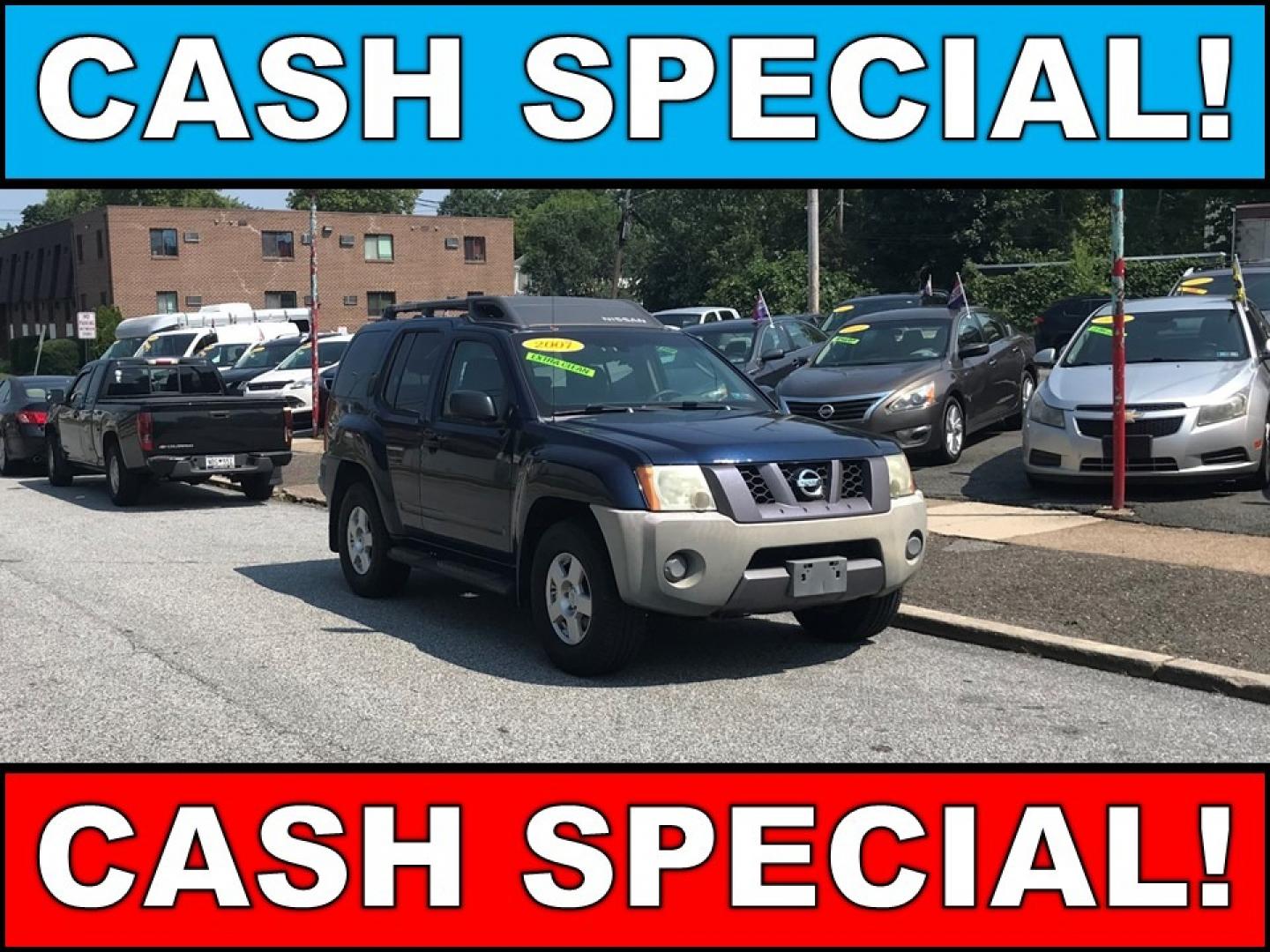2007 Blue /Gray Nissan Xterra S (5N1AN08W67C) , Automatic transmission, located at 577 Chester Pike, Prospect Park, PA, 19076, (610) 237-1015, 39.886154, -75.302338 - 2007 Nissan Xterra: 4x4, new PA inspection, SUPER CLEAN, runs EXCELLENT! *Vehicle sold as-is* - Photo#0
