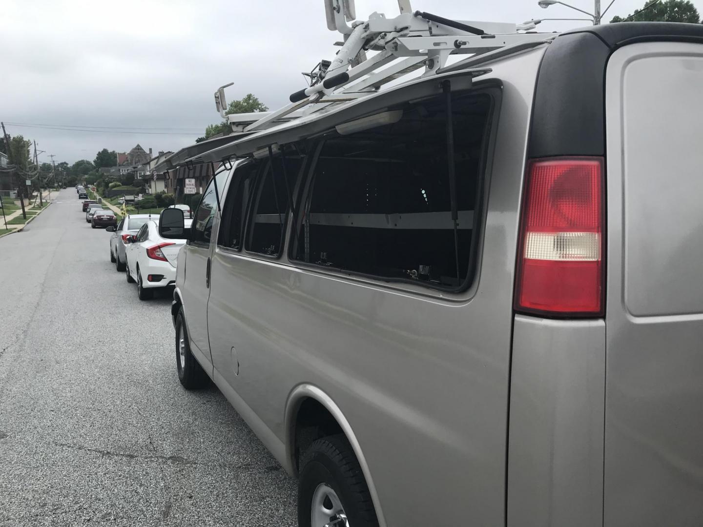 2014 Pewter /Gray Chevrolet Express 3500 Cargo (1GCZGTCG3E1) with an 6.0L V8 OHV 16V FFV engine, 6-Speed Automatic transmission, located at 577 Chester Pike, Prospect Park, PA, 19076, (610) 237-1015, 39.886154, -75.302338 - 2014 Chevrolet Express 3500 Cargo Van: Pop out side panels with remote, ladder racks, shelving, power inverter, trailer hitch, partition, new PA inspection, FLEET MAINTAINED, runs LIKE NEW! This vehicle comes inspected and has been given a bumper to bumper safety check. It is very clean, reliable - Photo#23