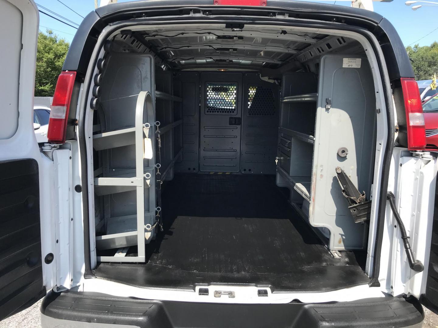 2017 White /Gray Chevrolet Express 2500 Cargo (1GCWGAFF8H1) with an 4.8L V8 FFV engine, 6A transmission, located at 577 Chester Pike, Prospect Park, PA, 19076, (610) 237-1015, 39.886154, -75.302338 - 2017 Chevy Express 2500 Cargo Van: Ladder racks, shelving, no windows, new PA inspection, FLEET MAINTAINED, runs LIKE NEW! This vehicle comes inspected and has been given a bumper to bumper safety check. It is very clean, reliable, and well maintained. We offer a unique pay plan that is known for - Photo#15