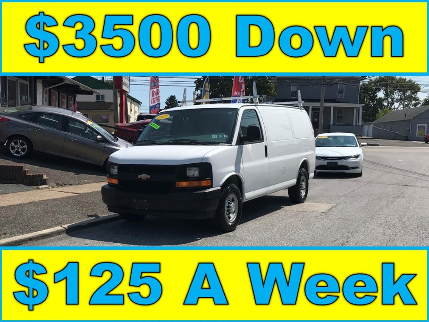 2017 White /Gray Chevrolet Express 2500 Cargo (1GCWGAFF7H1) with an 4.8L V8 FFV engine, 6A transmission, located at 577 Chester Pike, Prospect Park, PA, 19076, (610) 237-1015, 39.886154, -75.302338 - 2017 Chevrolet Express 2500 Cargo Van: Ladder racks, shelving, backup camera, partition, new PA inspection, FLEET MAINTAINED, runs LIKE NEW! This vehicle comes inspected and has been given a bumper to bumper safety check. It is very clean, reliable, and well maintained. We offer a unique pay plan - Photo#0