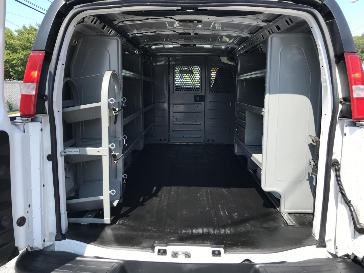2017 White /Gray Chevrolet Express 2500 Cargo (1GCWGAFF7H1) with an 4.8L V8 FFV engine, 6A transmission, located at 577 Chester Pike, Prospect Park, PA, 19076, (610) 237-1015, 39.886154, -75.302338 - 2017 Chevrolet Express 2500 Cargo Van: Ladder racks, shelving, backup camera, partition, new PA inspection, FLEET MAINTAINED, runs LIKE NEW! This vehicle comes inspected and has been given a bumper to bumper safety check. It is very clean, reliable, and well maintained. We offer a unique pay plan - Photo#15