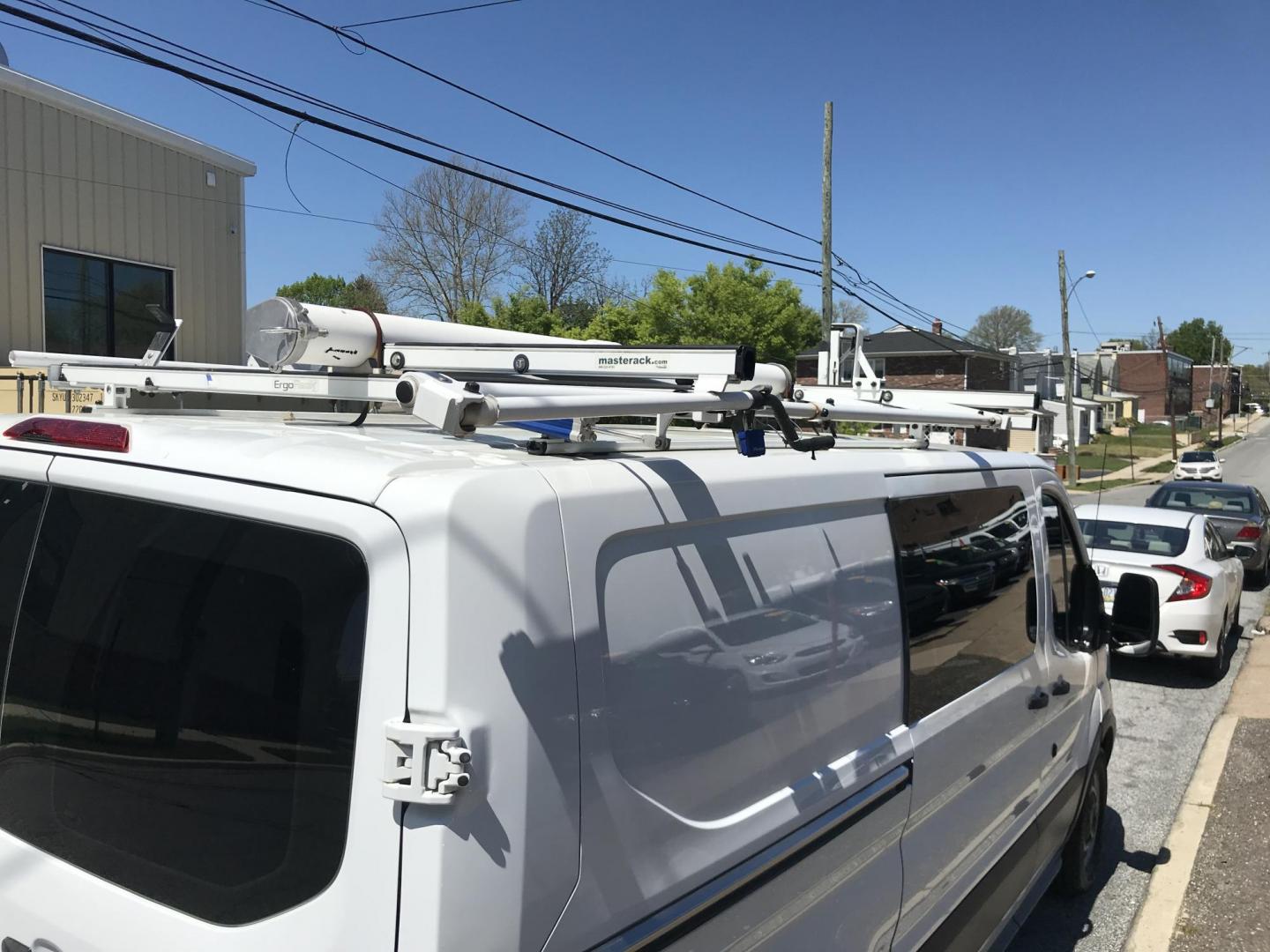 2015 White /Gray Ford Transit 150 Van Low Roof w/Sliding Pass. 130-in. WB (1FTNE1YM7FK) with an 3.7L V6 DOHC 24V engine, 6-Speed Automatic transmission, located at 577 Chester Pike, Prospect Park, PA, 19076, (610) 237-1015, 39.886154, -75.302338 - 2015 Ford Transit 150 Low Roof: Only 139k miles, ladder racks, multiple pieces of shelving, partition, FLEET MAINTAINED, runs LIKE NEW! This vehicle comes inspected and has been given a bumper to bumper safety check. It is very clean, reliable, and well maintained. We offer a unique pay plan that - Photo#17