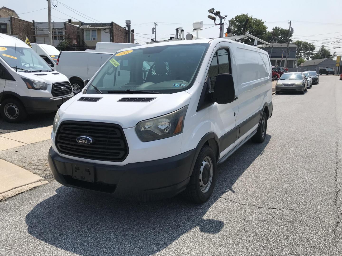 2015 White /Gray Ford Transit 150 Van Low Roof w/Sliding Pass. 130-in. WB (1FTNE1YM7FK) with an 3.7L V6 DOHC 24V engine, 6-Speed Automatic transmission, located at 577 Chester Pike, Prospect Park, PA, 19076, (610) 237-1015, 39.886154, -75.302338 - Photo#2
