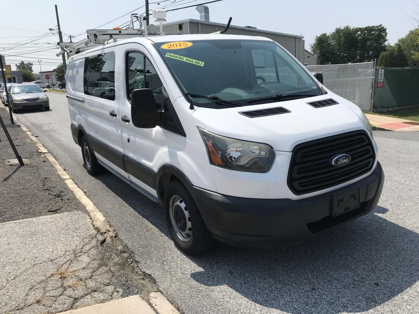 2015 White /Gray Ford Transit 150 Van Low Roof w/Sliding Pass. 130-in. WB (1FTNE1YM7FK) with an 3.7L V6 DOHC 24V engine, 6-Speed Automatic transmission, located at 577 Chester Pike, Prospect Park, PA, 19076, (610) 237-1015, 39.886154, -75.302338 - Photo#3