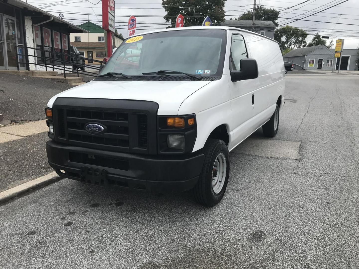 2013 White /Gray Ford Econoline E150 E-150 (1FTNE1EW4DD) with an 4.6L V8 SOHC 16V engine, 4-Speed Automatic transmission, located at 577 Chester Pike, Prospect Park, PA, 19076, (610) 237-1015, 39.886154, -75.302338 - 13 Ford Econoline E-150 Cargo Van: new PA inspection, shelving, power locks and windows, FLEET MAINTAINED! This vehicle comes inspected and has been given a bumper to bumper safety check. It is very clean, reliable, and well maintained. We offer a unique pay plan that is known for being the easie - Photo#2