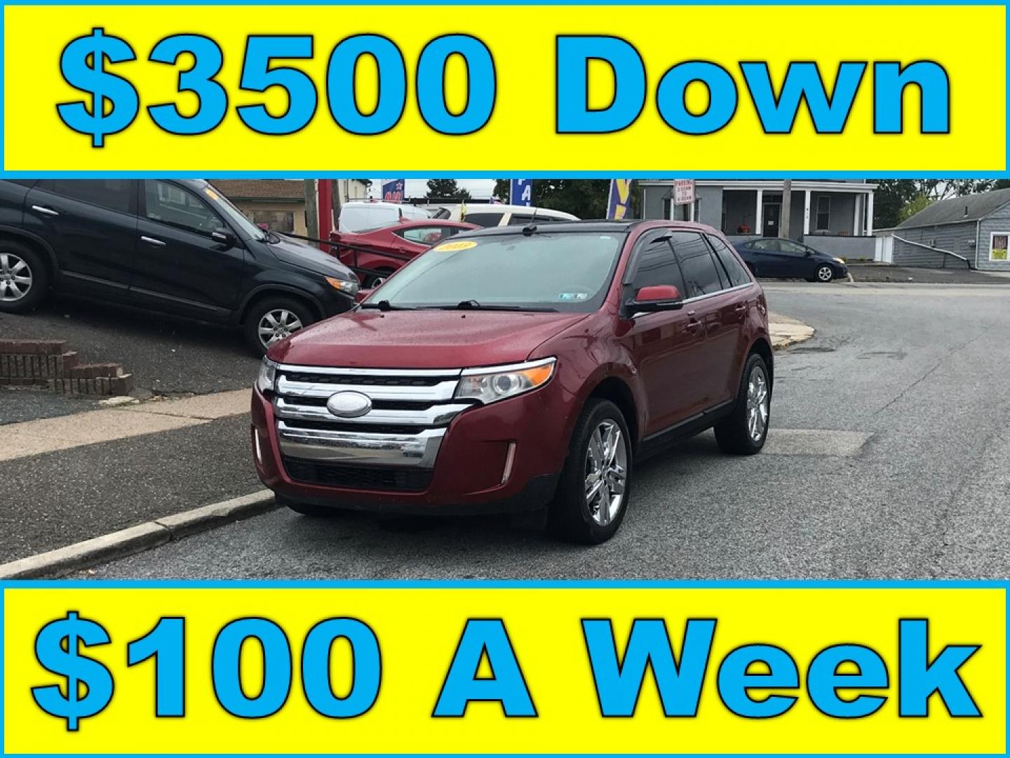 2013 Red /Tan Ford Edge Limited (2FMDK3KC0DB) with an 3.5L V6 DOHC 24V engine, 6-Speed Automatic transmission, located at 577 Chester Pike, Prospect Park, PA, 19076, (610) 237-1015, 39.886154, -75.302338 - Photo#0