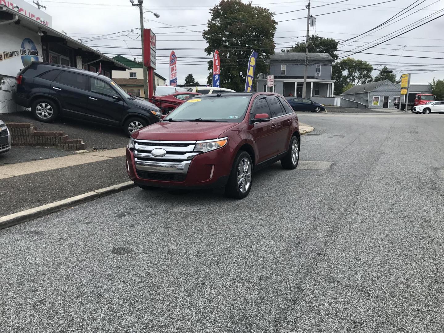 2013 Red /Tan Ford Edge Limited (2FMDK3KC0DB) with an 3.5L V6 DOHC 24V engine, 6-Speed Automatic transmission, located at 577 Chester Pike, Prospect Park, PA, 19076, (610) 237-1015, 39.886154, -75.302338 - Photo#1