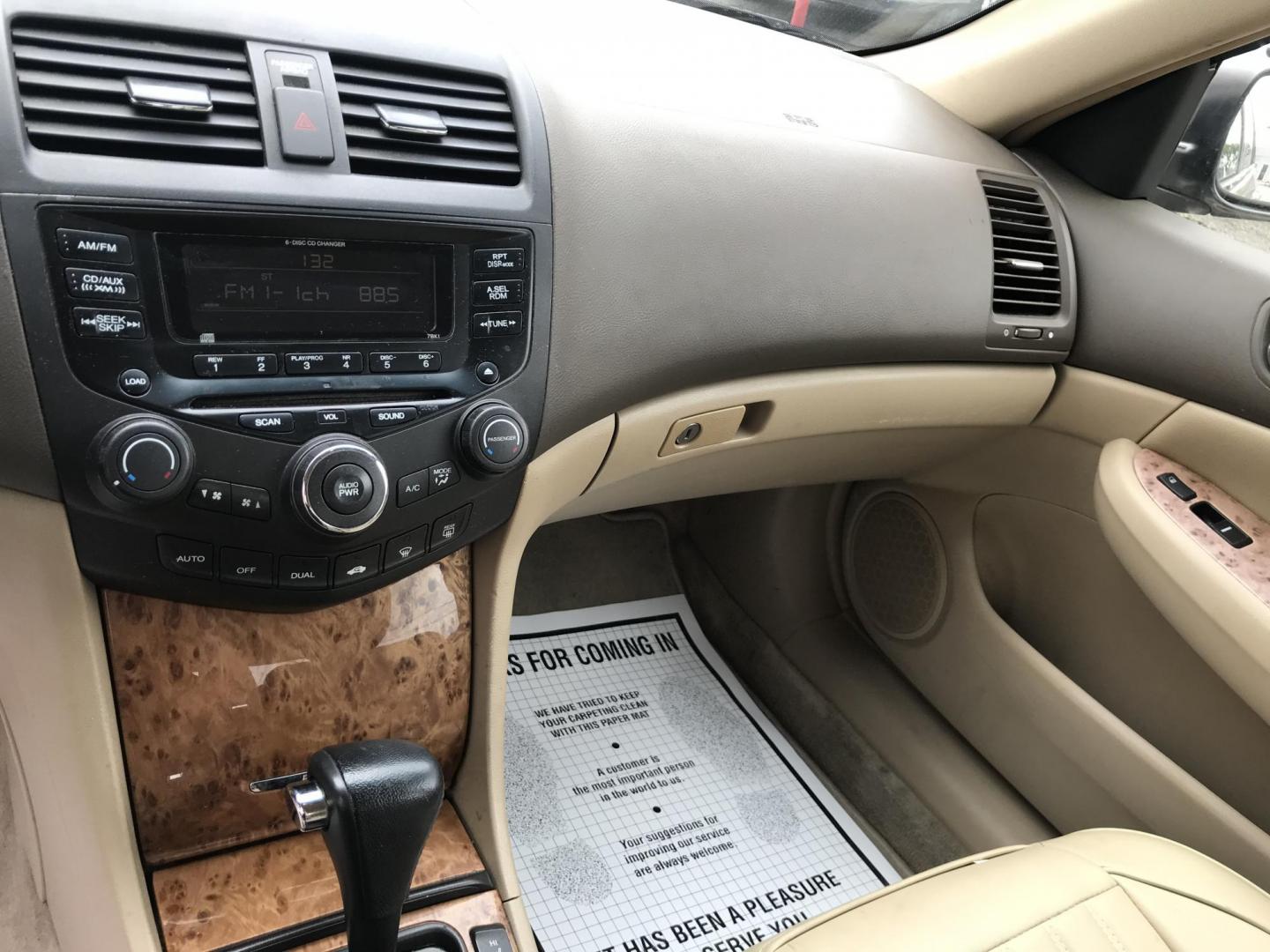 2004 Gold /Tan Honda Accord EX V-6 Sedan (1HGCM66594A) with an 3.0L V6 SOHC 24V engine, 5-Speed Automatic Overdrive transmission, located at 577 Chester Pike, Prospect Park, PA, 19076, (610) 237-1015, 39.886154, -75.302338 - Photo#14