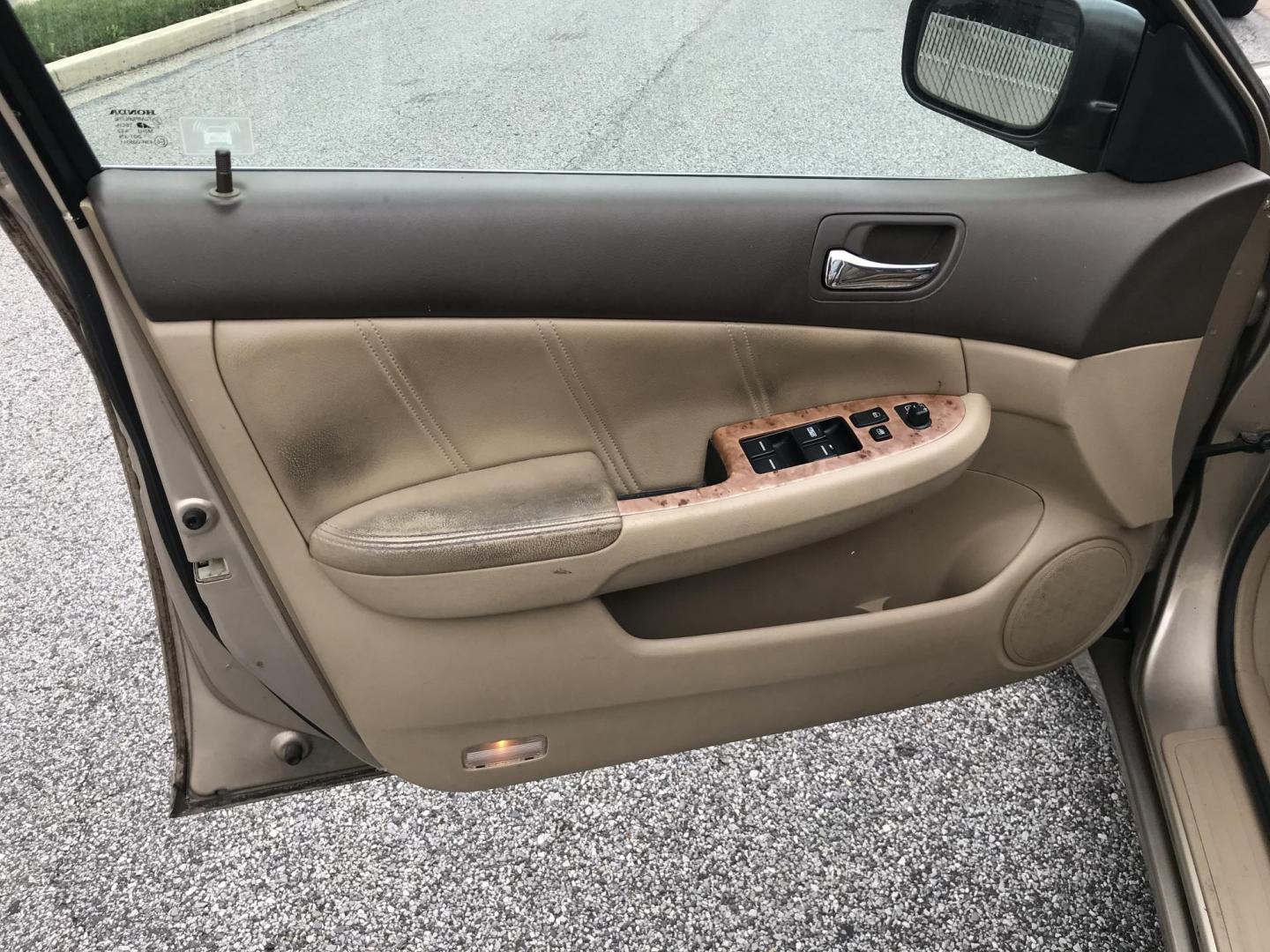 2004 Gold /Tan Honda Accord EX V-6 Sedan (1HGCM66594A) with an 3.0L V6 SOHC 24V engine, 5-Speed Automatic Overdrive transmission, located at 577 Chester Pike, Prospect Park, PA, 19076, (610) 237-1015, 39.886154, -75.302338 - Photo#8
