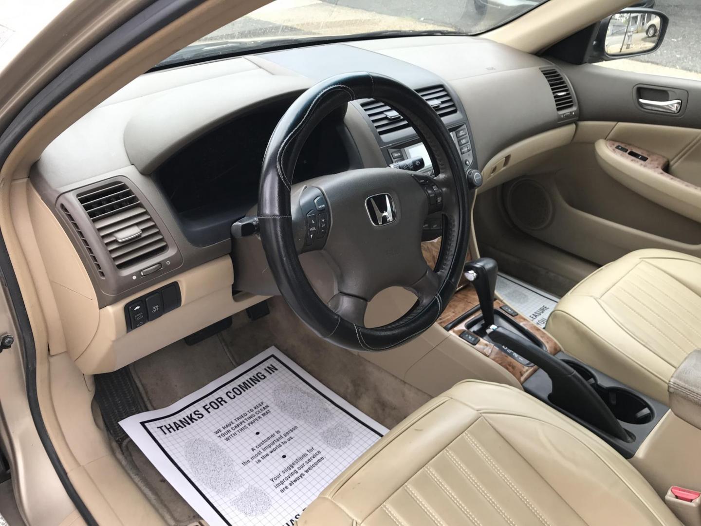 2004 Gold /Tan Honda Accord EX V-6 Sedan (1HGCM66594A) with an 3.0L V6 SOHC 24V engine, 5-Speed Automatic Overdrive transmission, located at 577 Chester Pike, Prospect Park, PA, 19076, (610) 237-1015, 39.886154, -75.302338 - Photo#9
