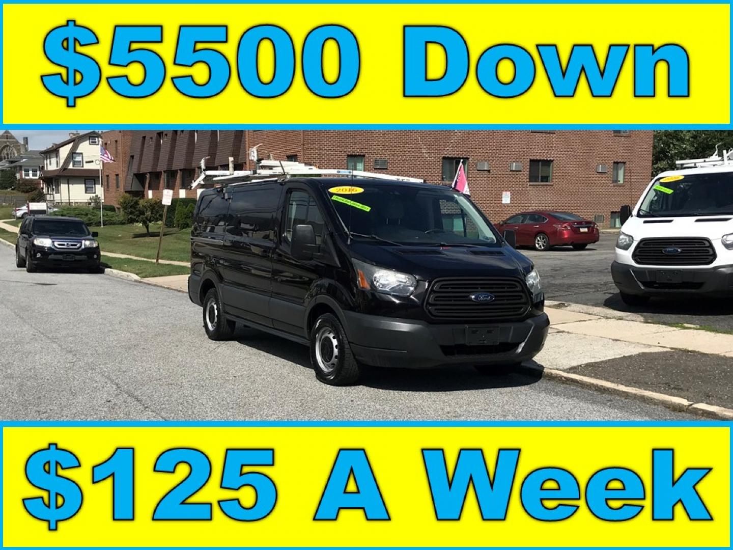 2016 Black /Gray Ford Transit 150 Van Low Roof w/Sliding Pass. 130-in. WB (1FTYE1YM4GK) with an 3.7L V6 DOHC 24V engine, 6A transmission, located at 577 Chester Pike, Prospect Park, PA, 19076, (610) 237-1015, 39.886154, -75.302338 - Photo#0
