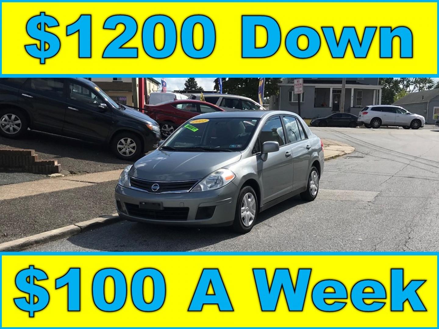 2011 Silver /Gray Nissan Versa 1.8 S Sedan (3N1BC1AP0BL) with an 1.8L L4 DOHC 16V engine, 4-Speed Aut transmission, located at 577 Chester Pike, Prospect Park, PA, 19076, (610) 237-1015, 39.886154, -75.302338 - Photo#0