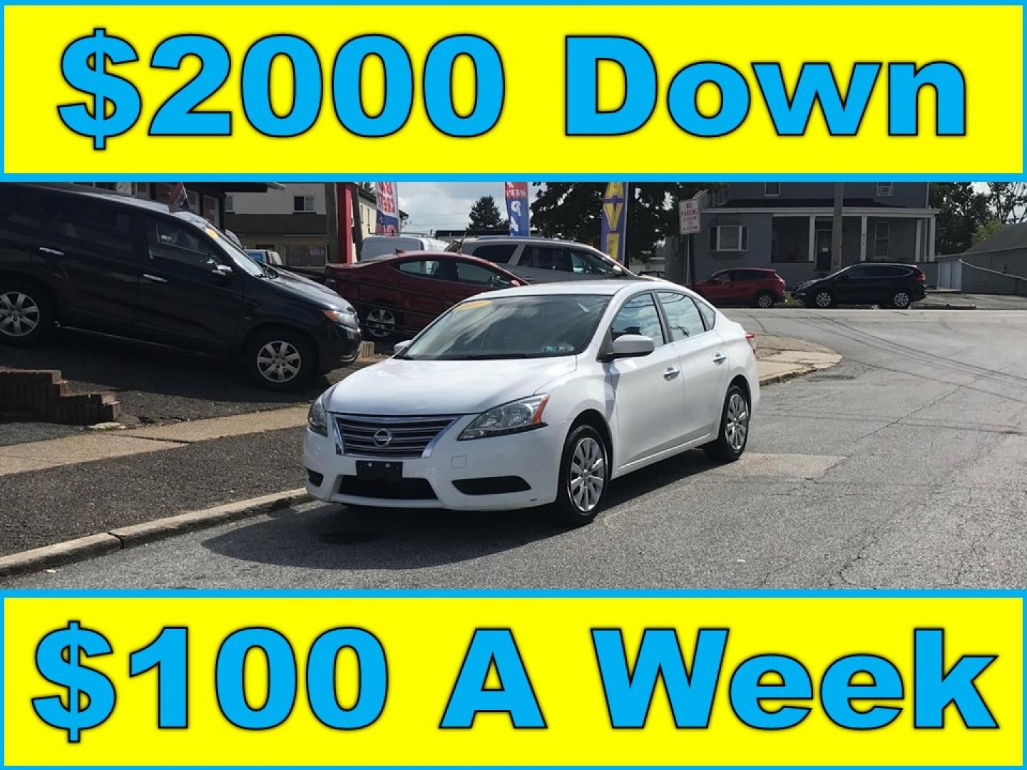 2015 White /Gray Nissan Sentra S (3N1AB7AP2FY) with an 1.8L L4 SFI DOHC 16V engine, Automatic transmission, located at 577 Chester Pike, Prospect Park, PA, 19076, (610) 237-1015, 39.886154, -75.302338 - Photo#0