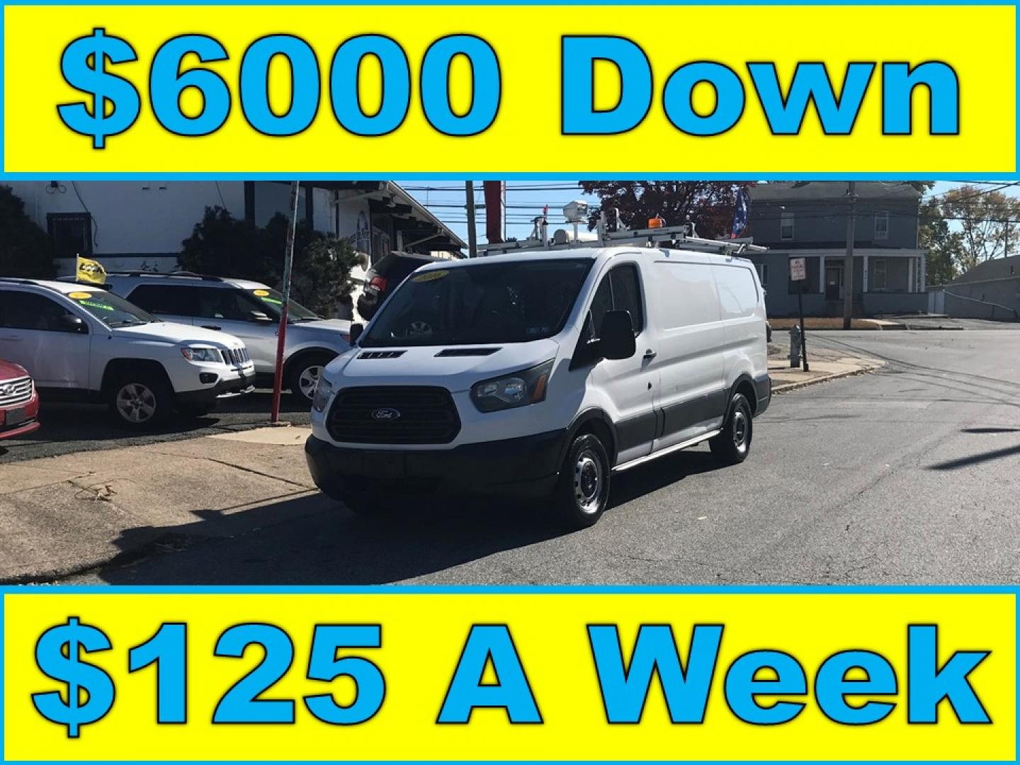 2016 White /Gray Ford Transit 150 Van Low Roof w/Sliding Pass. 130-in. WB (1FTYE1YM0GK) with an 3.7L V6 DOHC 24V engine, 6A transmission, located at 577 Chester Pike, Prospect Park, PA, 19076, (610) 237-1015, 39.886154, -75.302338 - Photo#0