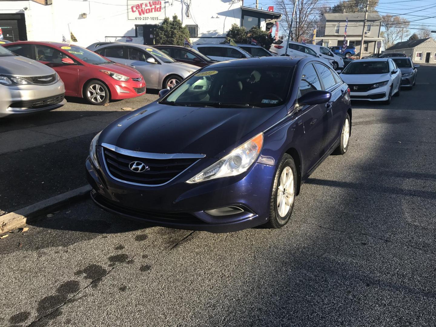 2012 Blue /Gray Hyundai Sonata GLS (5NPEB4AC3CH) with an 2.4L L4 DOHC 16V engine, Automatic transmission, located at 577 Chester Pike, Prospect Park, PA, 19076, (610) 237-1015, 39.886154, -75.302338 - Photo#1