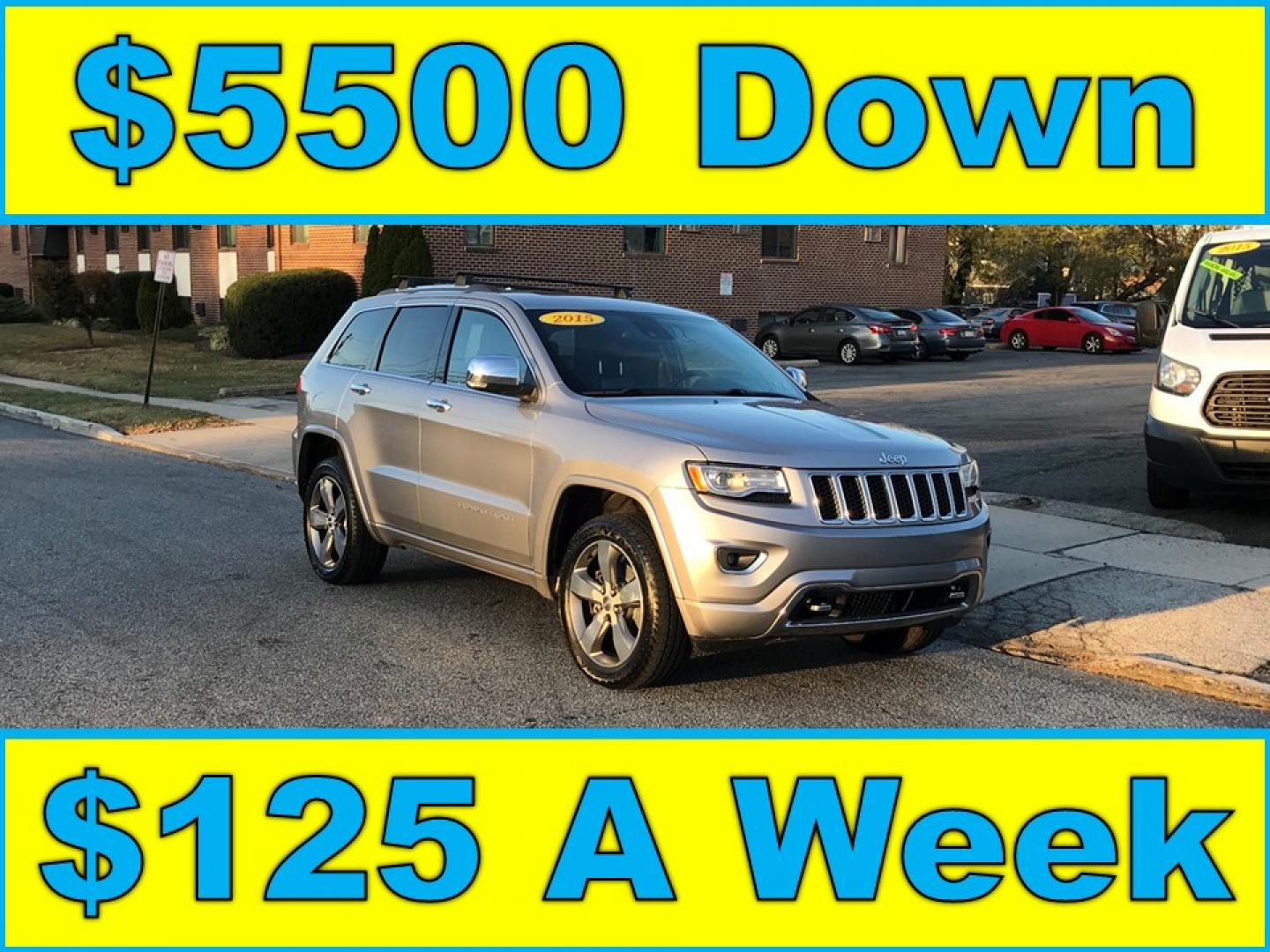 2015 Silver /Black Jeep Grand Cherokee Overland 4WD (1C4RJFCT3FC) with an 5.7L V8 OHV 16V engine, 8-Speed Automatic transmission, located at 577 Chester Pike, Prospect Park, PA, 19076, (610) 237-1015, 39.886154, -75.302338 - 2015 Jeep Grand Cherokee Overland: Sunroof, backup camera, trailer hitch, black leather interior, 4x4, SUPER CLEAN and runs LIKE NEW! This vehicle comes inspected and has been given a bumper to bumper safety check. It is very clean, reliable, and well maintained. We offer a unique pay plan that i - Photo#0