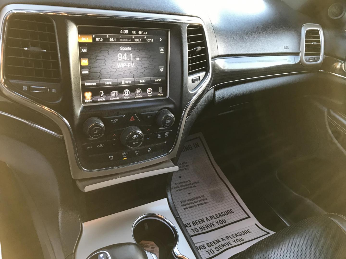 2015 Silver /Black Jeep Grand Cherokee Overland 4WD (1C4RJFCT3FC) with an 5.7L V8 OHV 16V engine, 8-Speed Automatic transmission, located at 577 Chester Pike, Prospect Park, PA, 19076, (610) 237-1015, 39.886154, -75.302338 - 2015 Jeep Grand Cherokee Overland: Sunroof, backup camera, trailer hitch, black leather interior, 4x4, SUPER CLEAN and runs LIKE NEW! This vehicle comes inspected and has been given a bumper to bumper safety check. It is very clean, reliable, and well maintained. We offer a unique pay plan that i - Photo#15