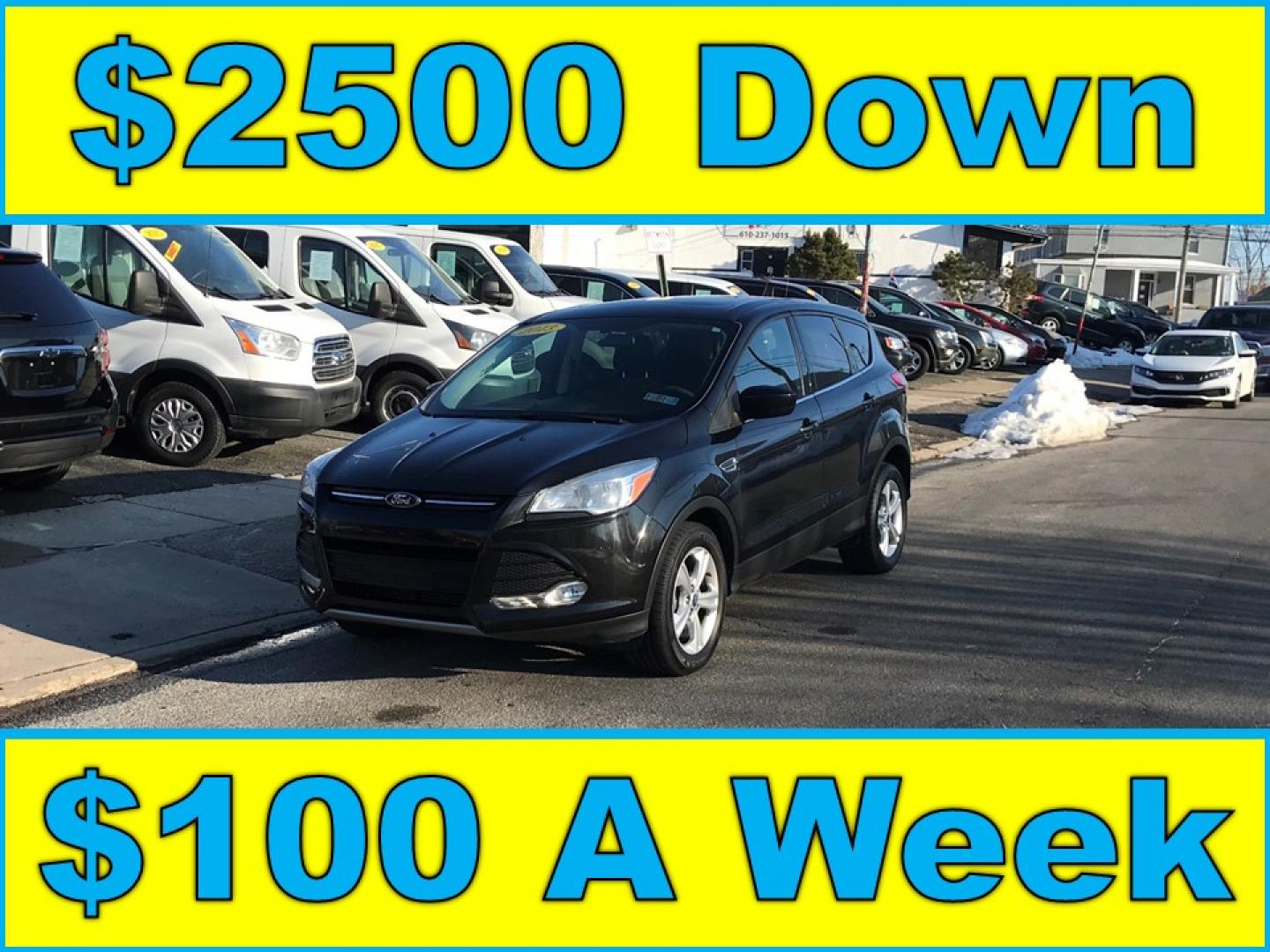 2013 Black /Gray Ford Escape SE (1FMCU0G99DU) with an 2.0L L4 DOHC 16V engine, 6-Speed Automatic transmission, located at 577 Chester Pike, Prospect Park, PA, 19076, (610) 237-1015, 39.886154, -75.302338 - 2013 Ford Escape SE: Only 98k miles, sunroof, great on gas, new PA inspection, runs excellent, SUPER CLEAN! This vehicle comes inspected and has been given a bumper to bumper safety check. It is very clean, reliable, and well maintained. We offer a unique pay plan that is known for being the easi - Photo#0