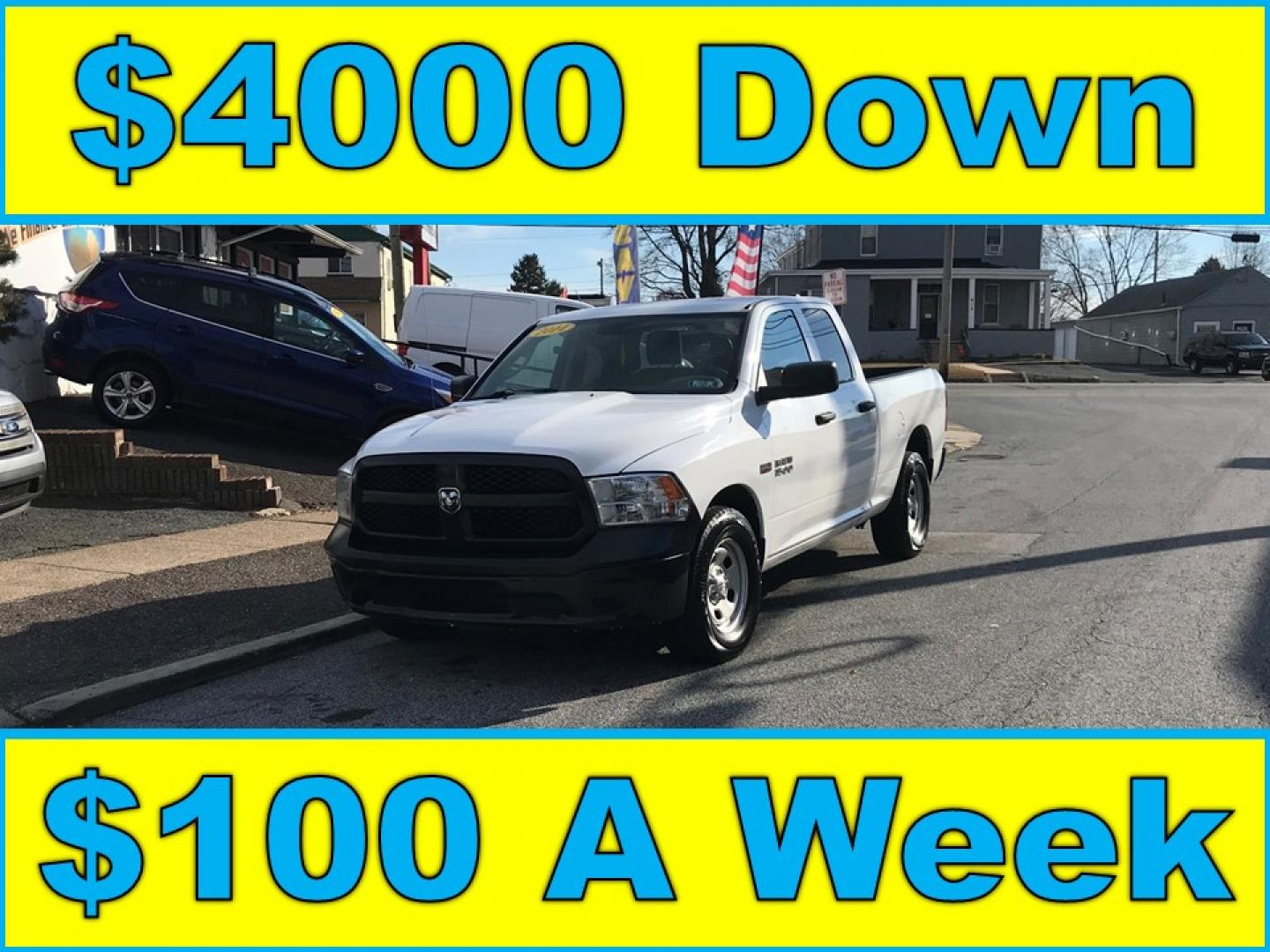 2014 White /Gray RAM 1500 Tradesman Quad Cab (1C6RR6FT3ES) with an 5.7L V8 OHV 16V engine, 6-Speed Automatic transmission, located at 577 Chester Pike, Prospect Park, PA, 19076, (610) 237-1015, 39.886154, -75.302338 - Photo#0