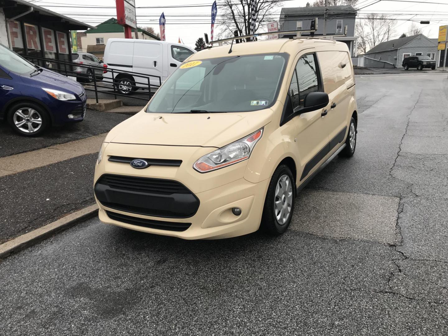 2017 Tan /Gray Ford Transit Connect Cargo Van XLT (NM0LS7F74H1) with an 2.5L L4 DOHC 16V engine, 6A transmission, located at 577 Chester Pike, Prospect Park, PA, 19076, (610) 237-1015, 39.886154, -75.302338 - 2017 Ford Transit Connect: Fleet maintained, backup camera, ladder racks, shelving (can be removed), no rear or side windows, has lock on rear and side doors, runs LIKE NEW! This vehicle comes inspected and has been given a bumper to bumper safety check. It is very clean, reliable, and well maint - Photo#2
