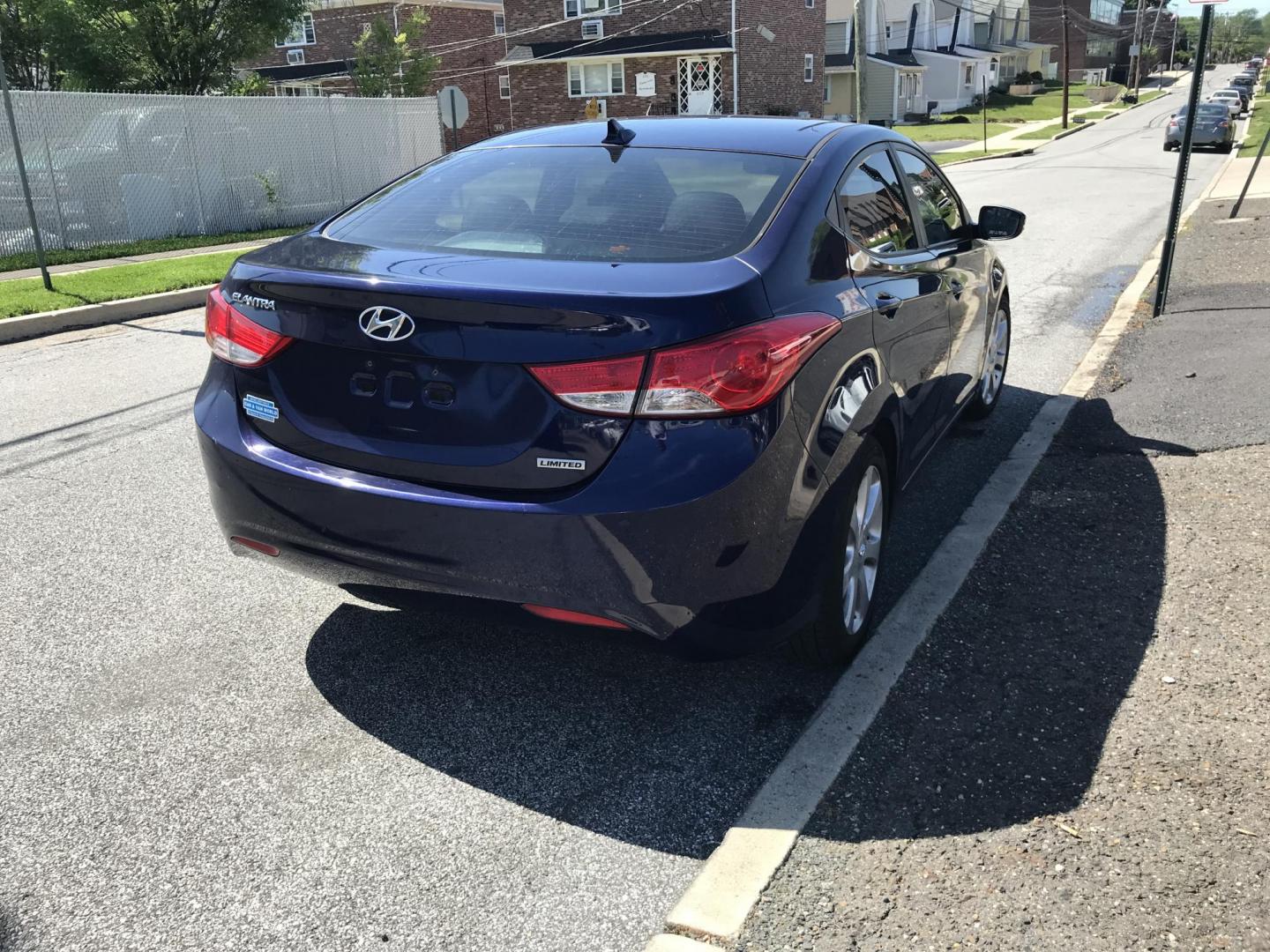 2013 Blue /Gray Hyundai Elantra Limited (5NPDH4AE5DH) with an 1.8L L4 DOHC 16V engine, 6-Speed Automatic transmission, located at 577 Chester Pike, Prospect Park, PA, 19076, (610) 237-1015, 39.886154, -75.302338 - Photo#4