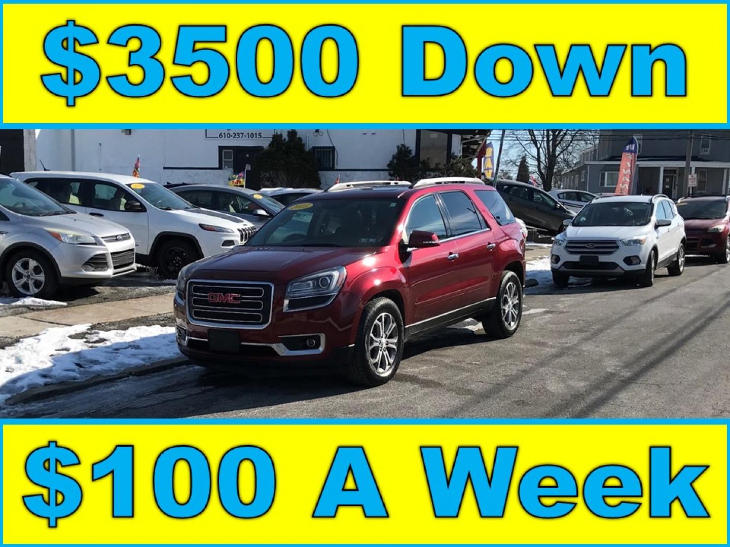 2015 Red /Gray GMC Acadia SLT-1 AWD (1GKKVRKD6FJ) with an 3.6L V6 DOHC 24V engine, 6-Speed Automatic transmission, located at 577 Chester Pike, Prospect Park, PA, 19076, (610) 237-1015, 39.886154, -75.302338 - Photo#0