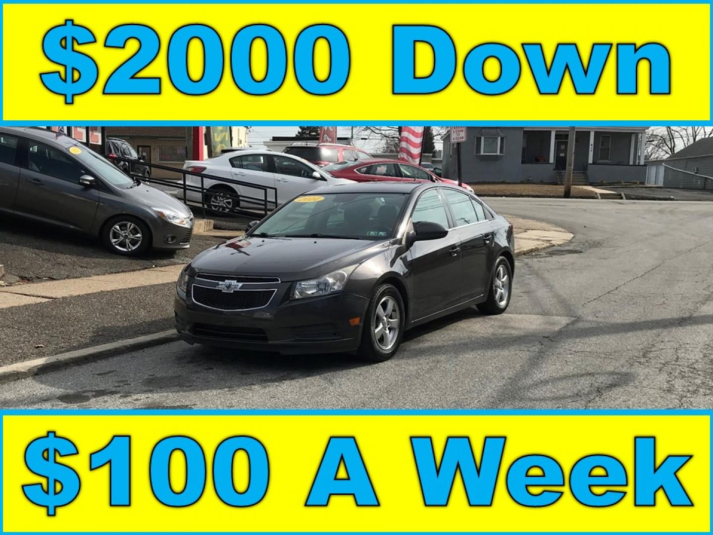 2014 Gray /Black Chevrolet Cruze 1LT Auto (1G1PC5SB7E7) with an 1.4L L4 DOHC 16V TURBO engine, 6-Speed Automatic transmission, located at 577 Chester Pike, Prospect Park, PA, 19076, (610) 237-1015, 39.886154, -75.302338 - Photo#0