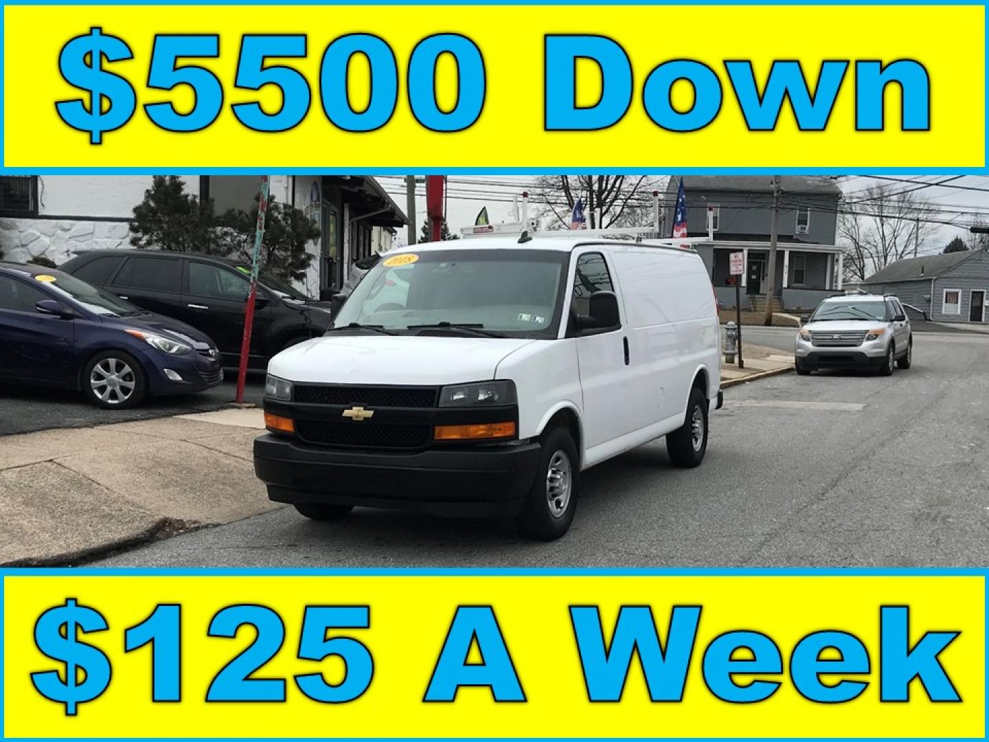 2018 White /Gray Chevrolet Express 2500 Cargo (1GCWGAFG4J1) with an 6.0L V8 OHV 16V FFV engine, 6A transmission, located at 577 Chester Pike, Prospect Park, PA, 19076, (610) 237-1015, 39.886154, -75.302338 - Photo#0