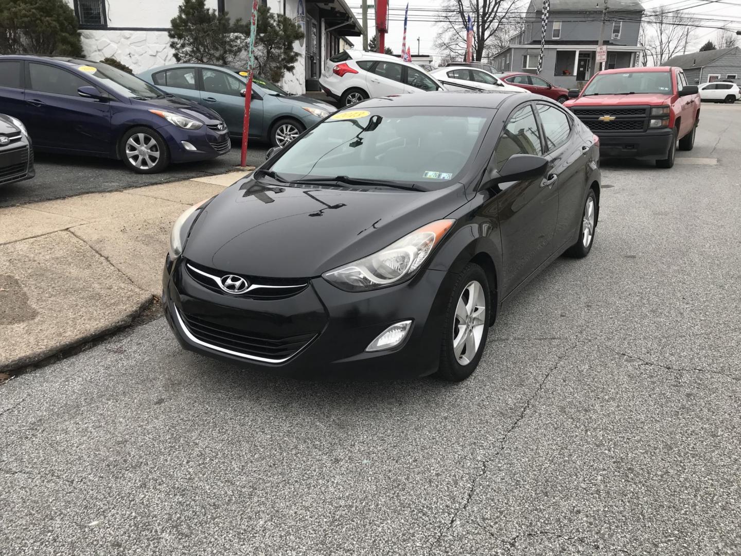 2013 Black /Gray Hyundai Elantra GLS A/T (KMHDH4AEXDU) with an 1.8L L4 DOHC 16V engine, 6-Speed Automatic transmission, located at 577 Chester Pike, Prospect Park, PA, 19076, (610) 237-1015, 39.886154, -75.302338 - Photo#1