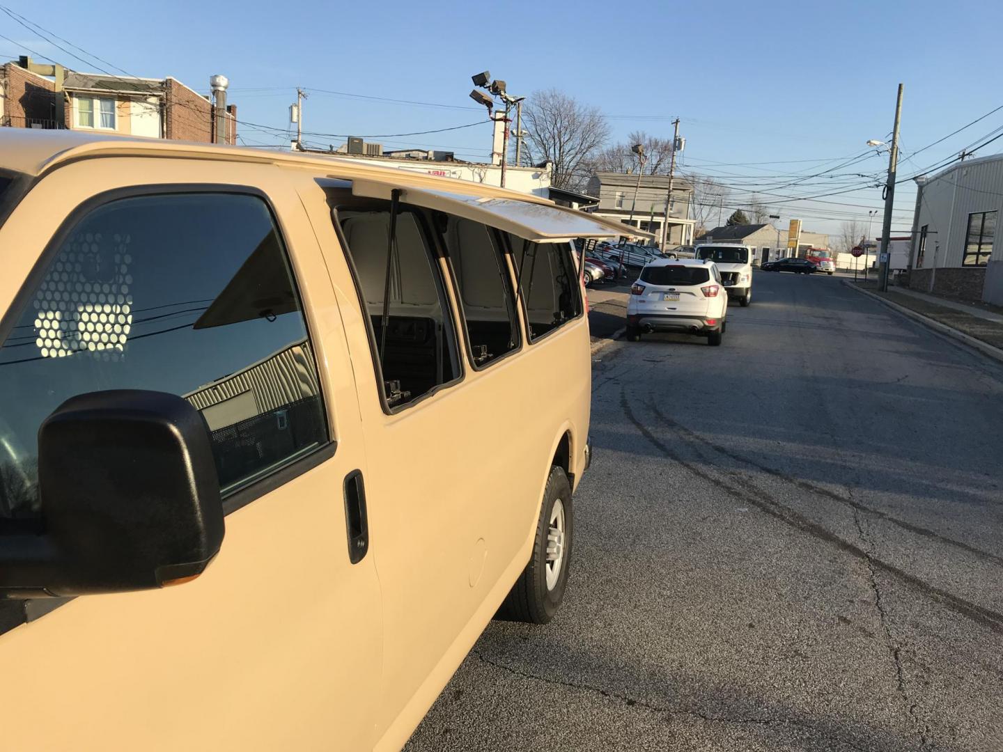 2012 Tan /Gray Chevrolet Express 2500 Cargo (1GCWGFCA4C1) with an 4.8L V8 OHV 16V FFV engine, 6-Speed Automatic transmission, located at 577 Chester Pike, Prospect Park, PA, 19076, (610) 237-1015, 39.886154, -75.302338 - Photo#15