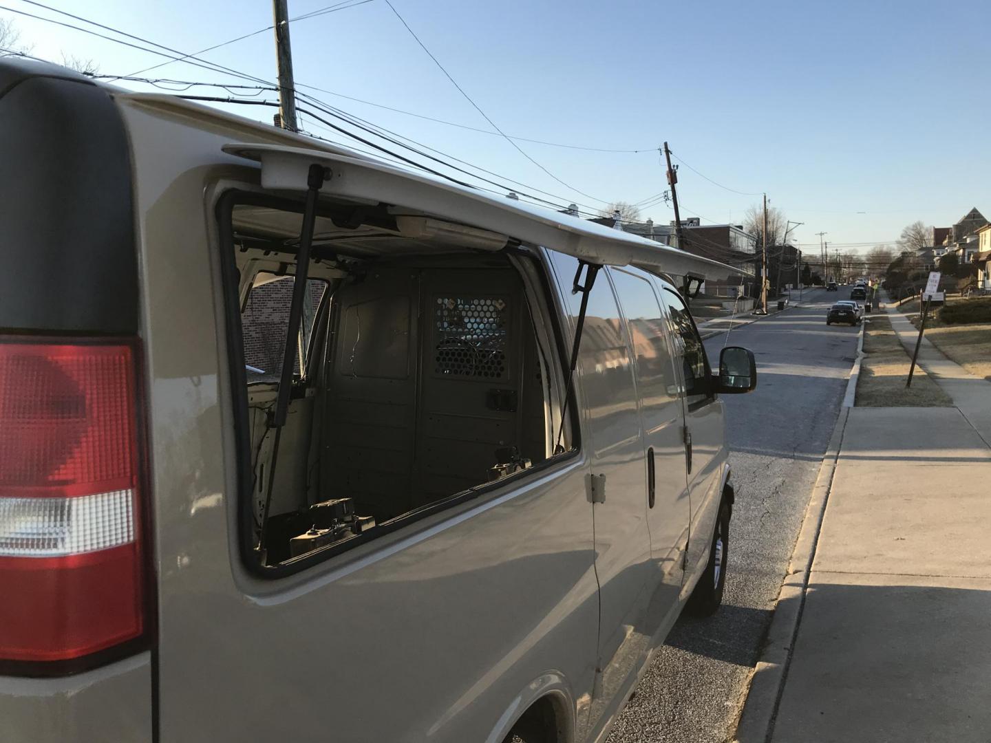 2012 Tan /Gray Chevrolet Express 2500 Cargo (1GCWGFCA4C1) with an 4.8L V8 OHV 16V FFV engine, 6-Speed Automatic transmission, located at 577 Chester Pike, Prospect Park, PA, 19076, (610) 237-1015, 39.886154, -75.302338 - Photo#16