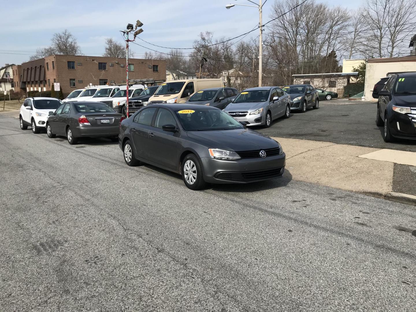 2013 Gray /Black Volkswagen Jetta S (3VW2K7AJ3DM) with an 2.0L L4 DOHC 20V engine, Automatic transmission, located at 577 Chester Pike, Prospect Park, PA, 19076, (610) 237-1015, 39.886154, -75.302338 - 2013 Volkswagen Jetta: Only 90k miles, great on gas, new PA inspection, runs LIKE NEW! This vehicle comes inspected and has been given a bumper to bumper safety check. It is very clean, reliable, and well maintained. We offer a unique pay plan that is known for being the easiest and fastest finan - Photo#1